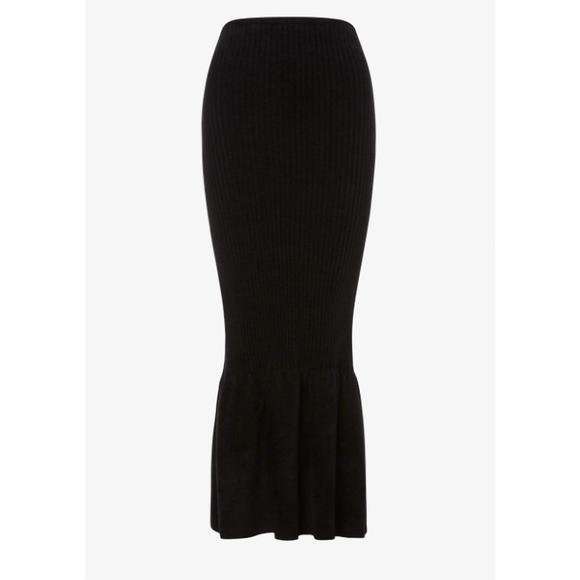 NEW PHILOSOPHY DI LORENZO SERAFINI ribbed chenille skirt in black - Picture 2 of 3